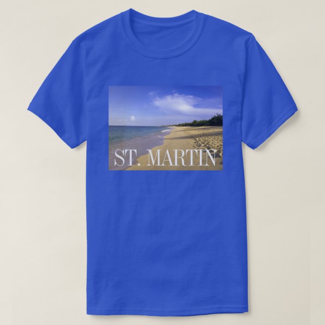 Baie Longue Long Bay Beach, St. Martin T Shirt (Design framsida)