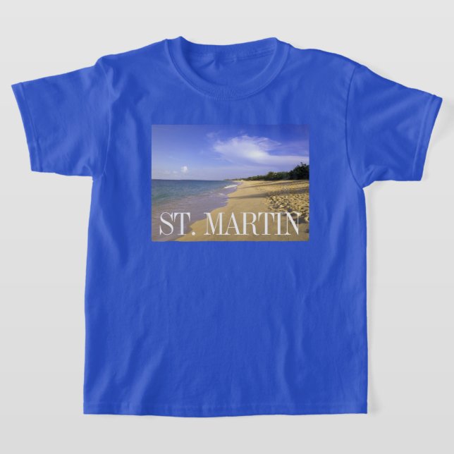 Baie Longue Long Bay Beach, St. Martin T Shirt (Laydown)