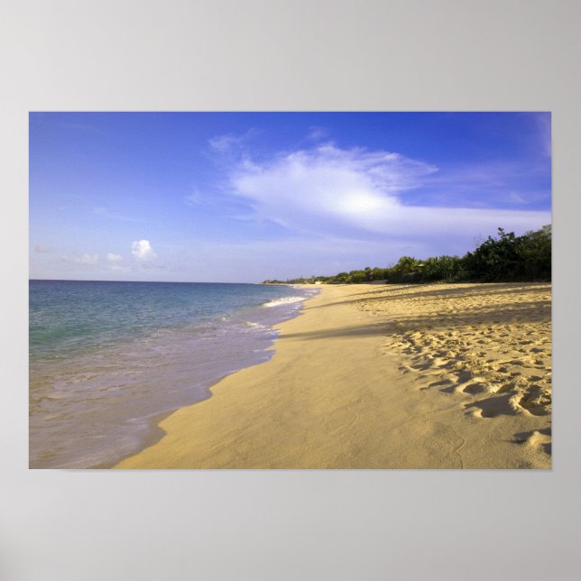 Baie Longue Long Bay-stranden, St. Martin Poster (Framsidan)