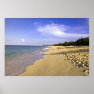 Baie Longue Long Bay-stranden, St. Martin Poster