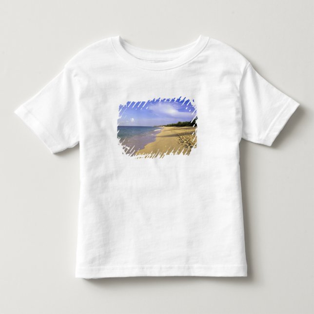 Baie Longue Long Bay-stranden, St. Martin T Shirt (Framsida)