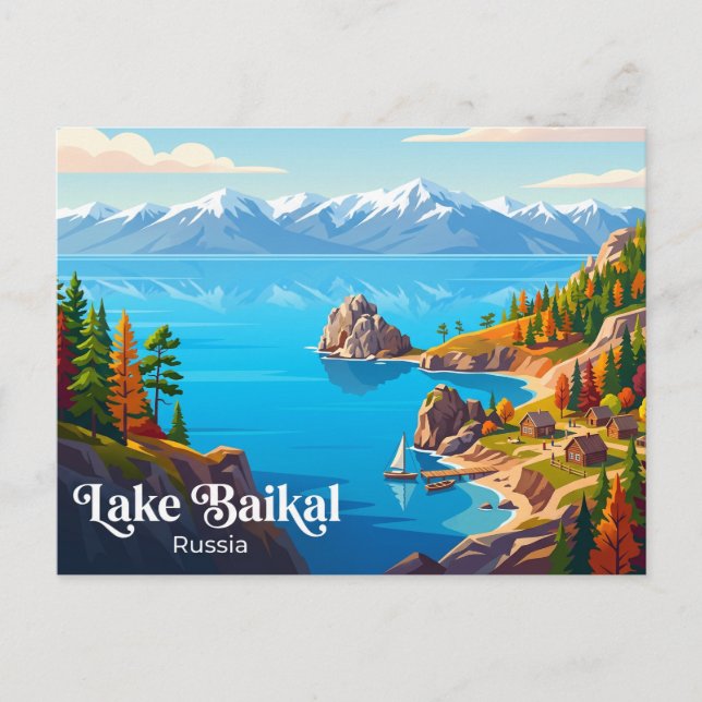 Baikalsjön Ryssland Vykort (Framsida)