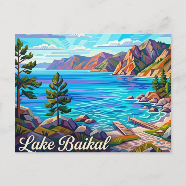 Baikalsjön Ryssland Vykort (Framsida)