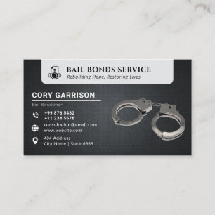 Bail Bond Services Elegant svart Visitkort