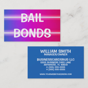 Bail Bonds Bright Colorful Visitkort