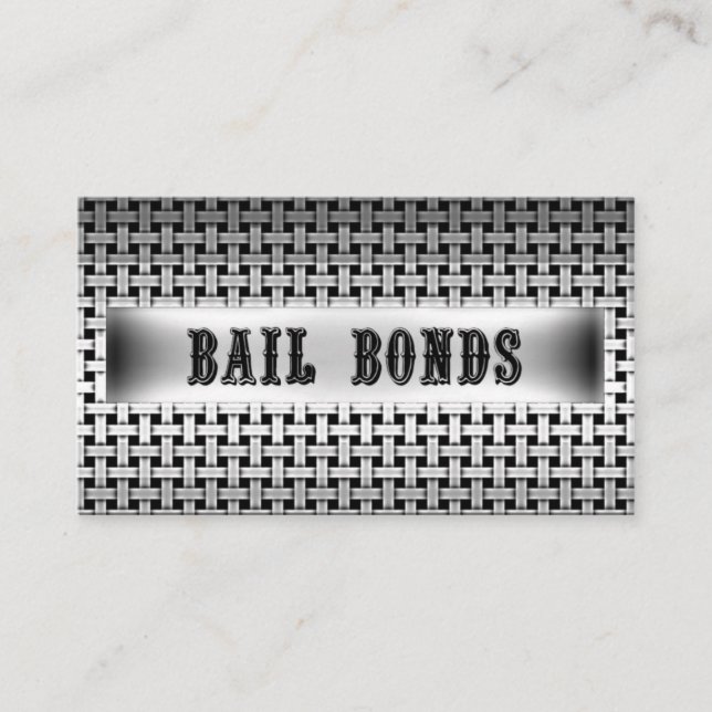 Bail Bonds Metall Affärskort Visitkort (Framsida)