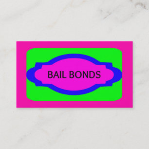 Bail Bonds Neon Färg Affärskort Visitkort