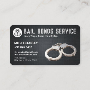 Bail Bonds Service Black Grunge Visitkort