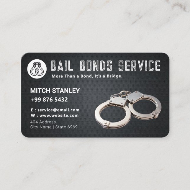 Bail Bonds Service | Black Grunge Visitkort (Framsida)