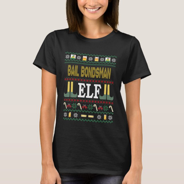Bail Bondsman Elf jul T Shirt (Framsida)