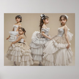 Bailarinas con trajes románticos Poster