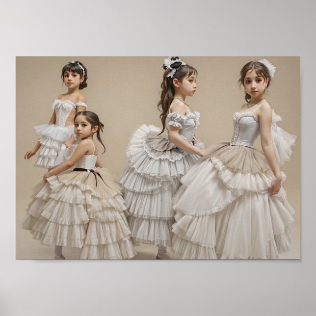  Bailarinas con trajes románticos Poster (Framsidan)