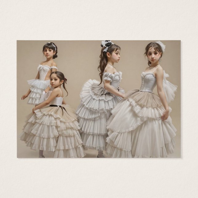 Bailarinas con trajes románticos visitkort (Baksidan)