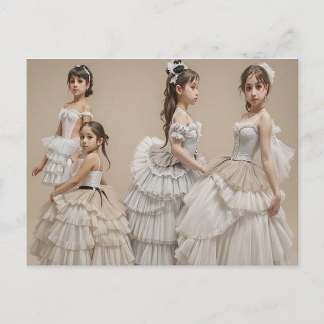Bailarinas con trajes románticos vykort (Framsida)