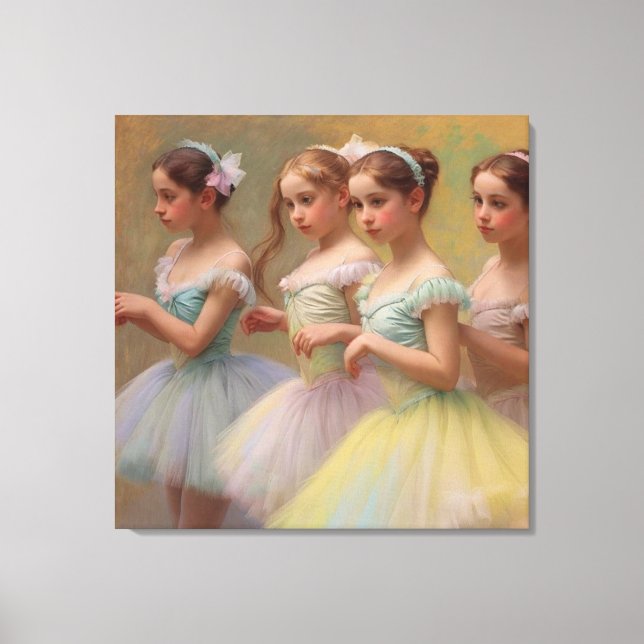 Bailarinas en el estilo de Degas en tonos suaves Canvastryck (Framsida)