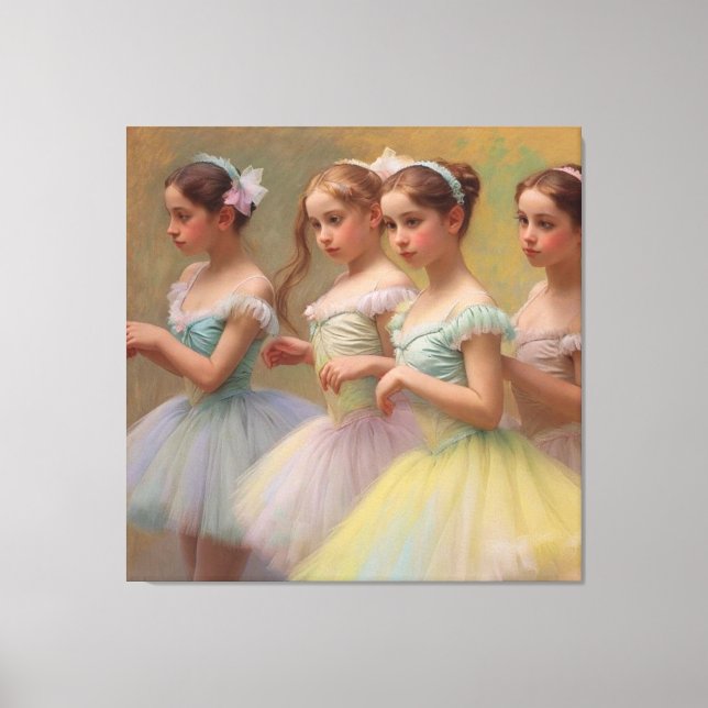 Bailarinas en el estilo de Degas en tonos suaves Canvastryck (Framsida)