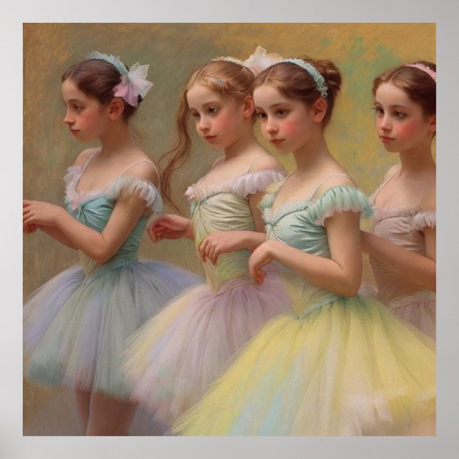 Bailarinas en el estilo de Degas en tonos suaves Poster (Framsidan)