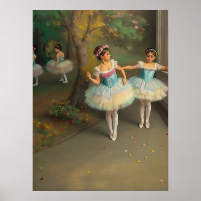 Bailarinas en el estilo romántico Postal Poster (Framsidan)
