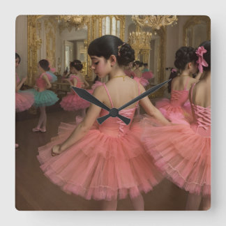 Bailarinas en una gran sala de estilo rocóco fyrkantig klocka