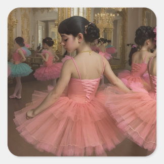 Bailarinas en una gran sala de estilo rocóco fyrkantigt klistermärke