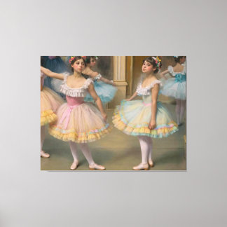 Bailarines detrás del escenario lienzo canvastryck