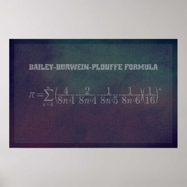 Bailey-Borwein-Plouffe Pi Formula - Math Poster (Framsidan)