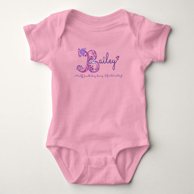 Bailey-flickor B namn betyder monogramskjorta T Shirt (Framsida)