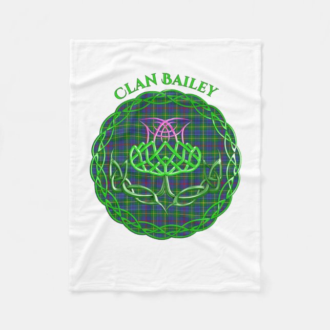 Bailey Scottish Tartan Celtic Thistle Fleecefilt (Framsidan)