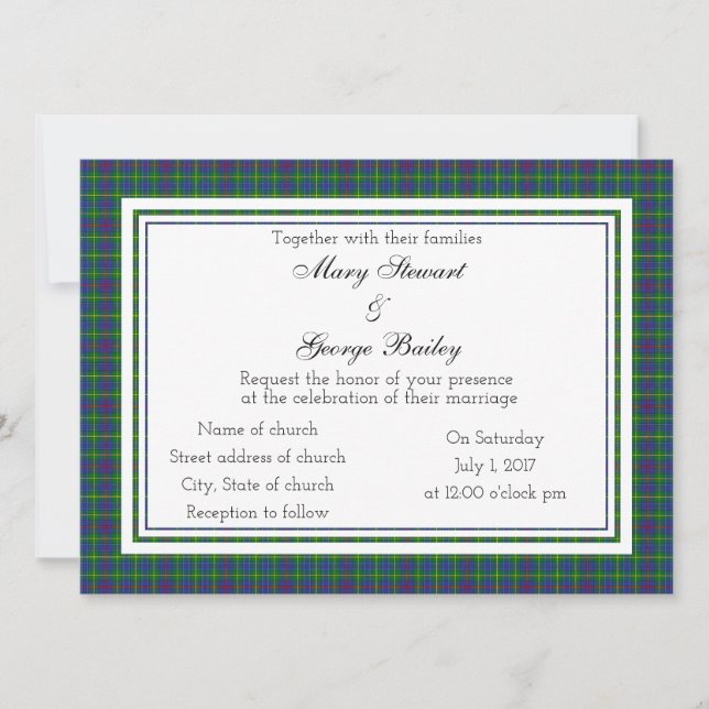 Bailey Scottish Wedding Invitation Inbjudningar (Framsida)