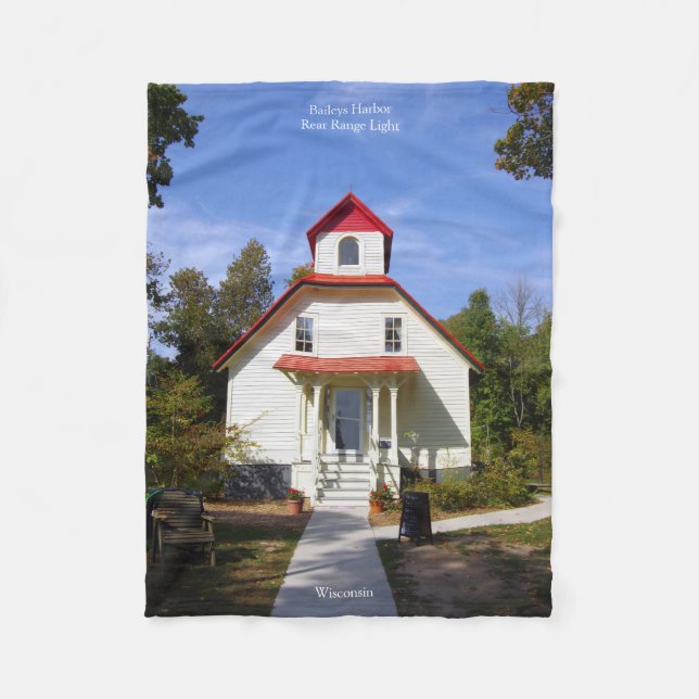 Baileys Harbor Rear Range Light filtblankt Fleecefilt (Framsidan)