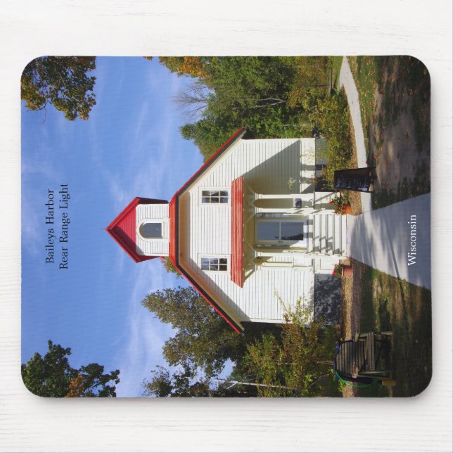 Baileys Harbor Rear Range Light mousepad Musmatta (Framsidan)