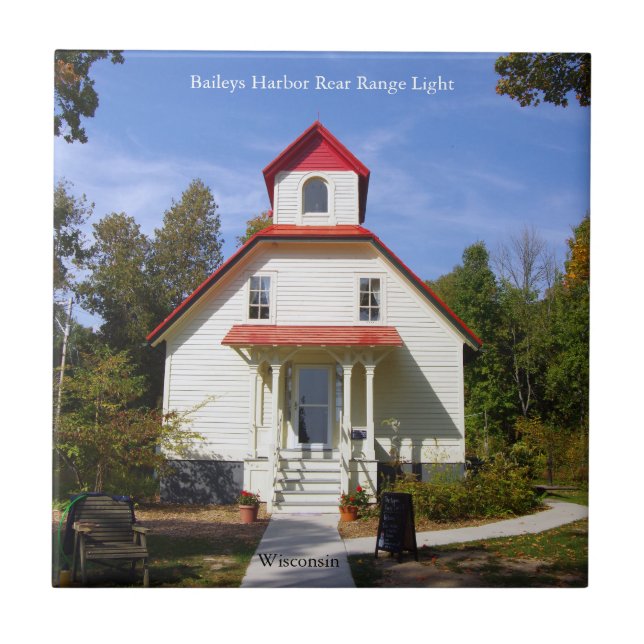 Baileys Harbor Rear Range Light tile Kakelplatta (Framsidan)