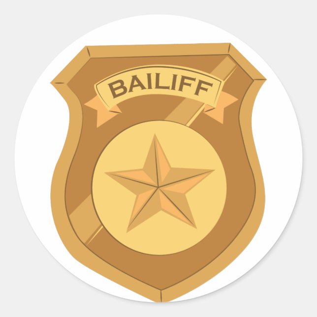 Bailiff Badge Runt Klistermärke (Framsida)