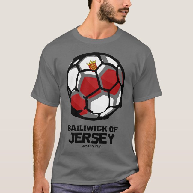 Bailiwick of Jersey Land Flagga T Shirt (Framsida)