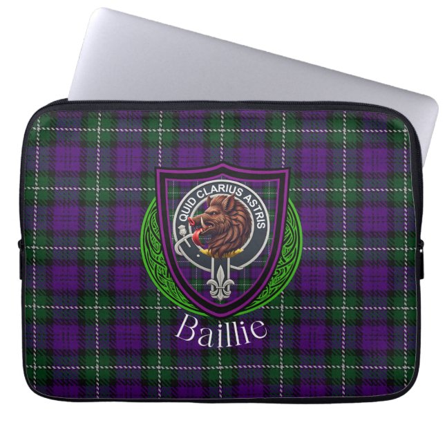 Baillie Scottish Clan Tartan and Crest  Laptop Fodral (Framsidan)
