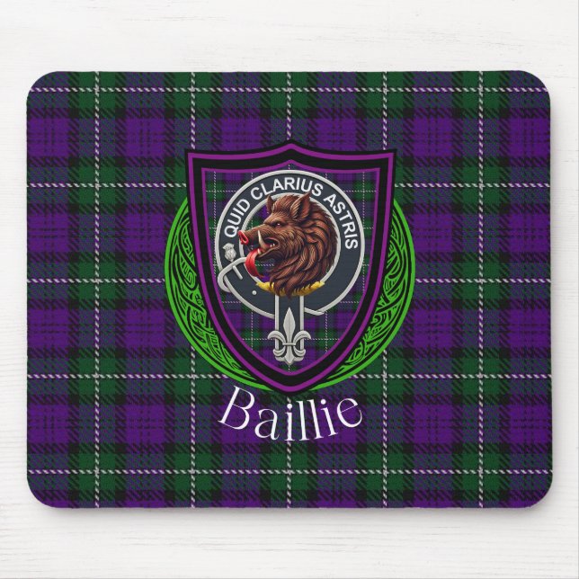 Baillie Scottish Clan Tartan and Crest  Musmatta (Framsidan)