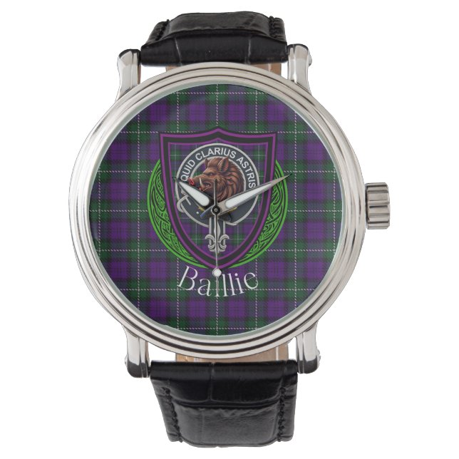 Baillie Scottish Clan Tartan & Crest Armbandsur (Framsida)