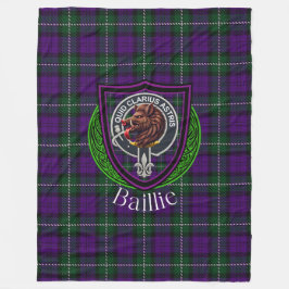 Baillie skotska klan tartan vapensköld fleecefilt