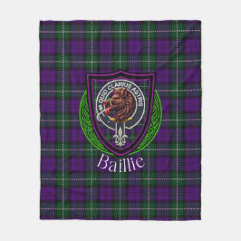 Baillie skotska klan tartan vapensköld fleecefilt