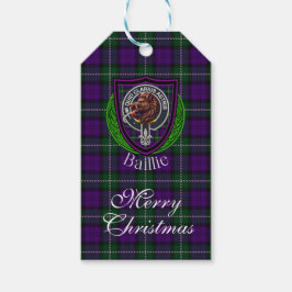 Baillie skotska klanens tartan och vapen presentetikett