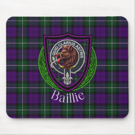 Baillie skotskt klans tartan och vapen musmatta