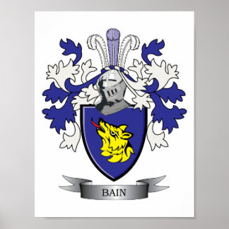 Bain Family Crest Jackar av Arm Poster