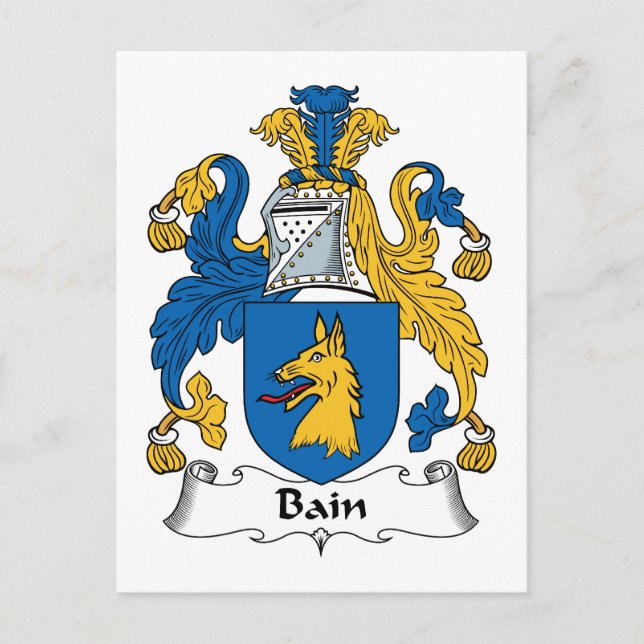 Bain Family Crest Vykort (Framsida)