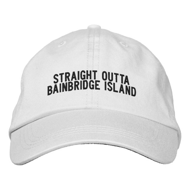 BAINBRIDGE ISLAND Washington Hatt Broderad Keps (Framsida)