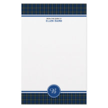 Baird Family Tartan Blue och Grönt Play Monogram