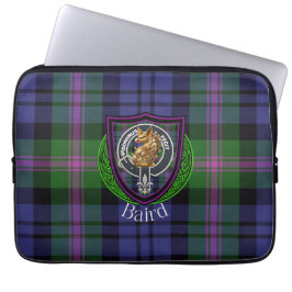 Baird Scottish Clan Tartan and Crest Laptop Fodral