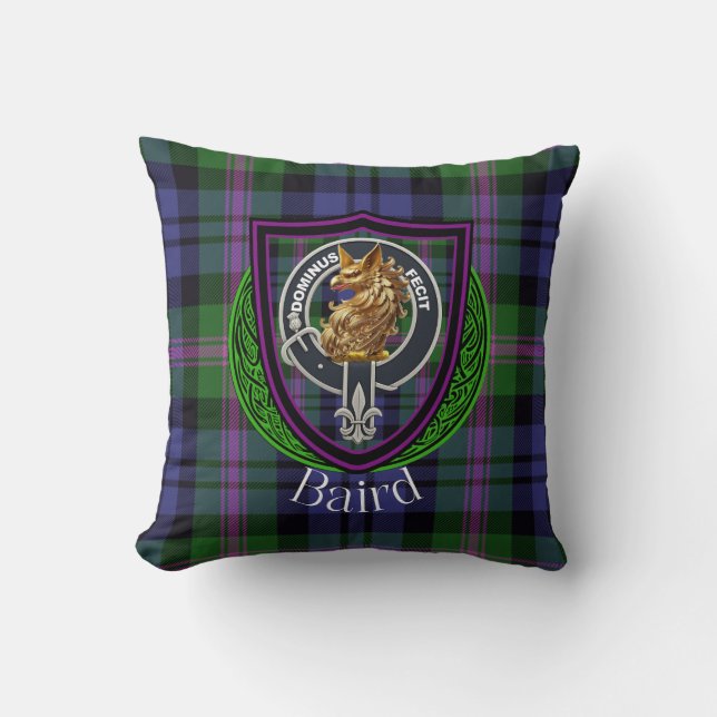 Baird Scottish Clan Tartan & Crest Kudde (Framsida)