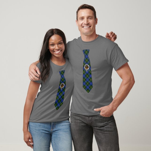 Baird skotsk märke & tartan slips t shirt (Unisex)