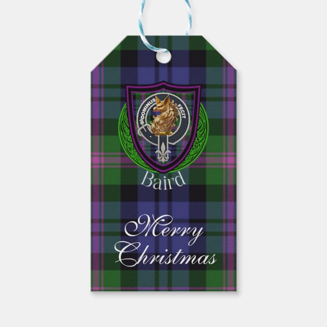 Baird skotska klan tartan & vapen presentetikett (Framsidan)