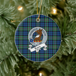 Bairdklanens urgamla märke Tartan Plaid Julgransprydnad Keramik